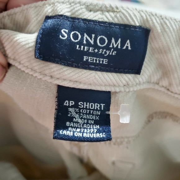 Sonoma corduroys light Ivory cream khaki Bootcut 4 Short Petite 29X27 cords - Picture 4 of 6
